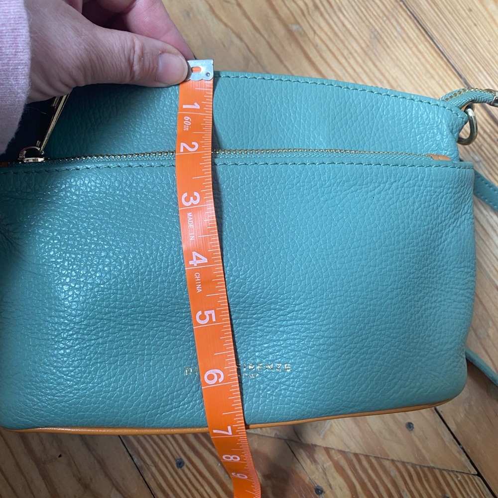 Divinia Firenze | Mint Green Pebbled Italian Leather Purse | Crossbody - Picture 14 of 15